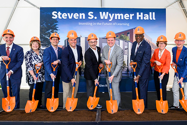 Donors at Wymer Hall Groundbreaking with Shovels and Hard Hats Donors at Wymer Hall Groundbreaking with Shovels and Hard Hats