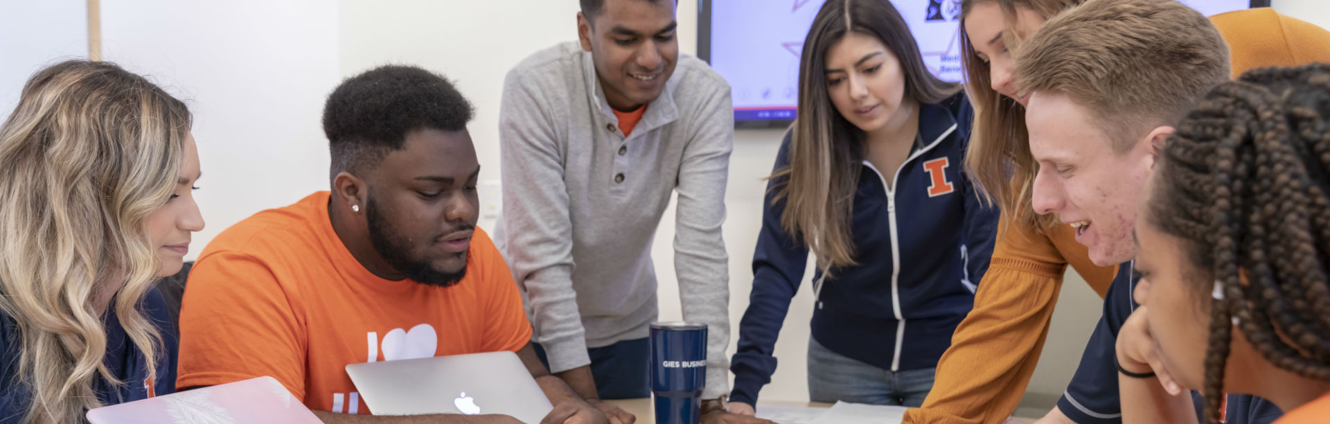 students studying in BIF atrium