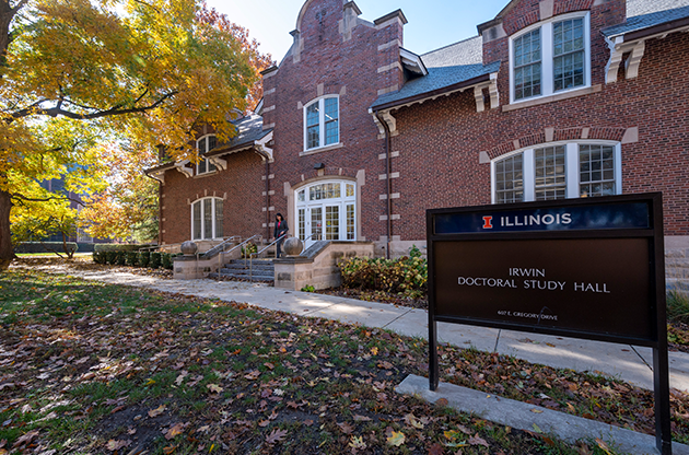 irwin doctoral hall sign